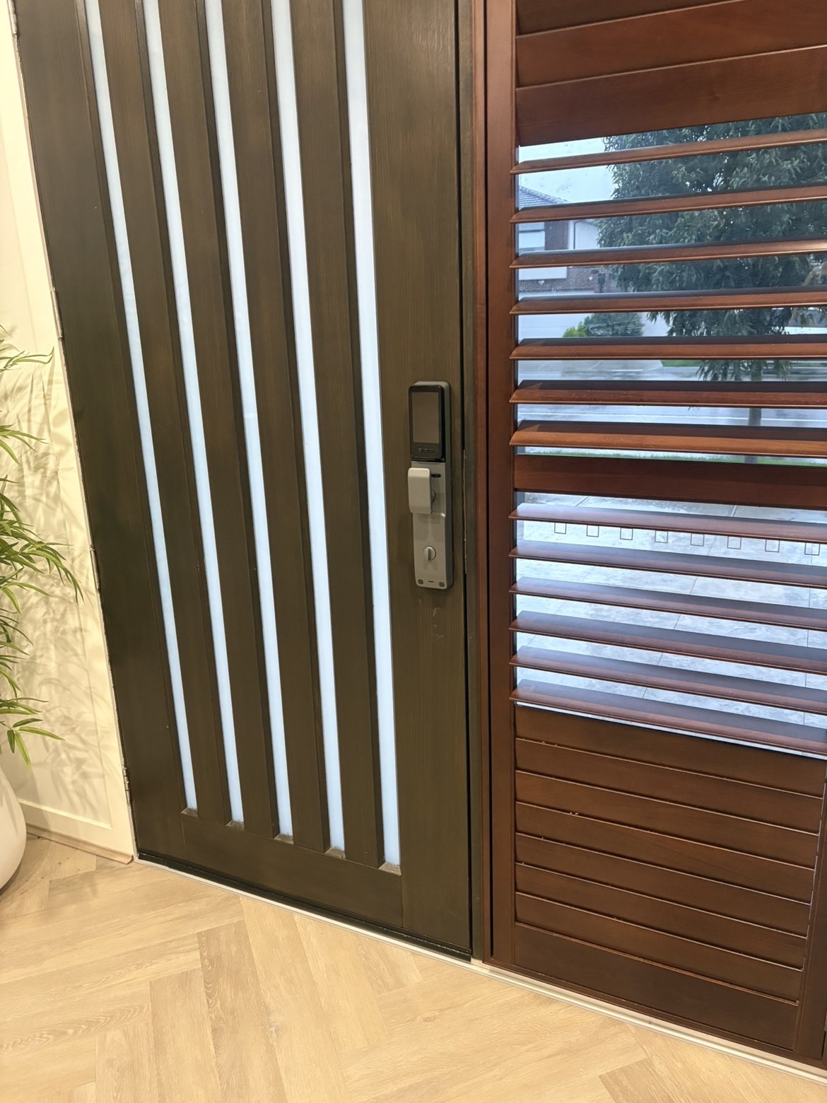 Inside view of a Guardian smart lock after installation